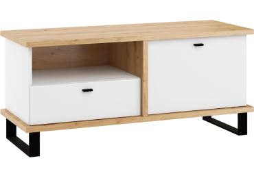 Televizní stolek ORSOLA 1D1S, dub artisan/bílá