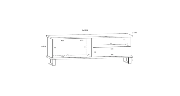 Televizní stolek ORSOLA 2D1S, dub craft zlatý/bílá