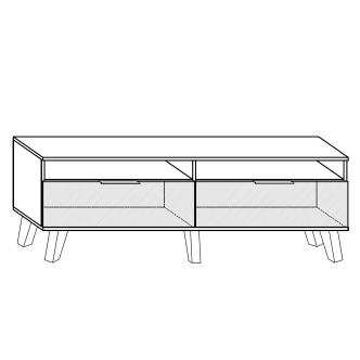 Televizní stolek OSMAK 2D, bílá/bílý lesk, 5 let záruka