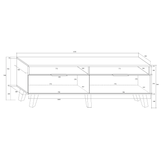 Televizní stolek OSMAK 2D, bílá/bílý lesk, 5 let záruka