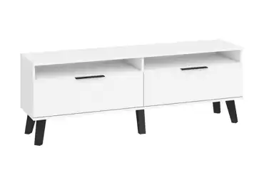Televizní stolek OSMAK 2D, bílá/bílý lesk