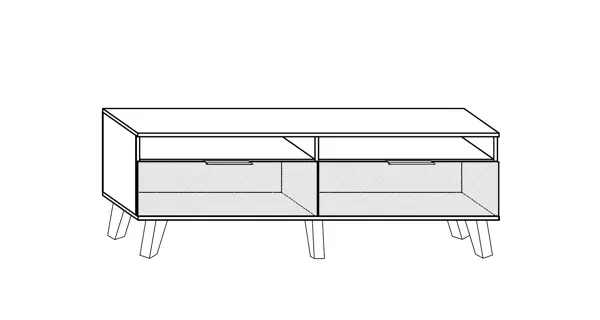 Televizní stolek OSMAK 2D, bílá/bílý lesk