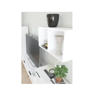 Televizní stolek OSMAK 2D, bílá/bílý lesk