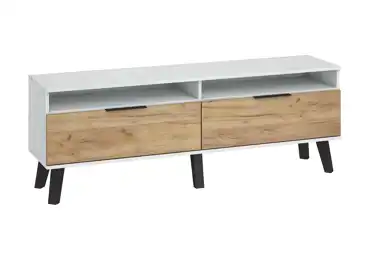 Televizní stolek OSMAK 2D, craft bílý/craft zlatý