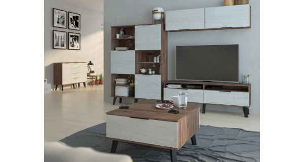 Televizní stolek OSMAK 2D, craft tobaco/craft bílý, 5 let záruka