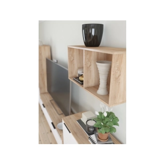 Televizní stolek OSMAK 2D, dub sonoma/bílý lesk, 5 let záruka