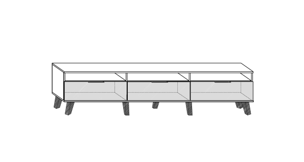Televizní stolek OSMAK 3D, bílá/bílý lesk, 5 let záruka