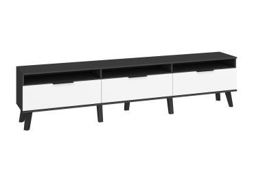 Televizní stolek OSMAK 3D, černá/bílý lesk, 5 let záruka