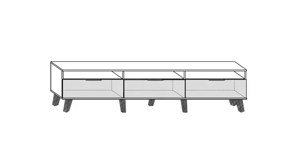 Televizní stolek OSMAK 3D, černá/bílý lesk
