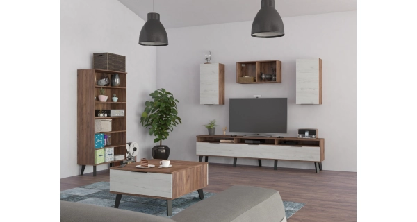 Televizní stolek OSMAK 3D, craft tobaco/craft bílý, 5 let záruka