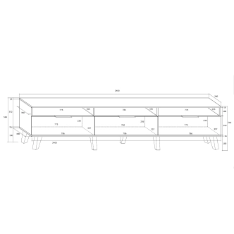 Televizní stolek OSMAK 3D, dub burgundský/bílý lesk