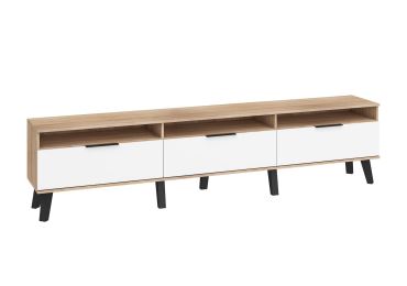 Televizní stolek OSMAK 3D, dub sonoma/bílý lesk