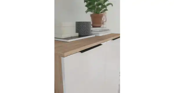 Televizní stolek OSMAK 3D, dub sonoma/bílý lesk