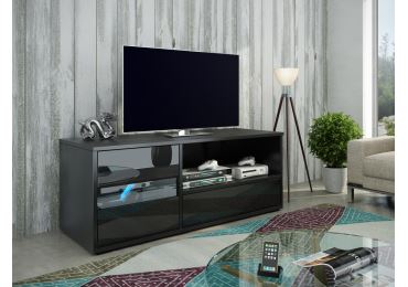 Televizní stolek PAXTAKOR A, černá/černý lesk, 5 let záruka