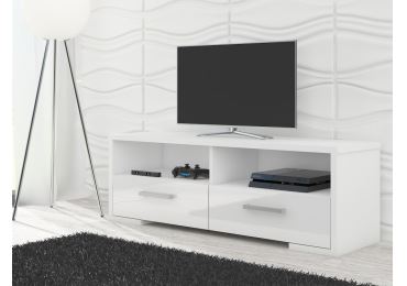 Televizní stolek PENONG, bílá/bílý lesk, 5 let záruka