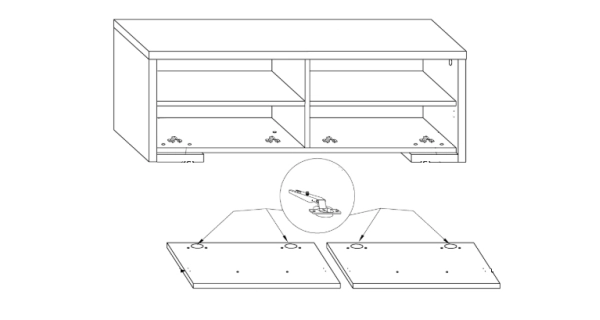 Televizní stolek PENONG, bílá/černý lesk, 5 let záruka