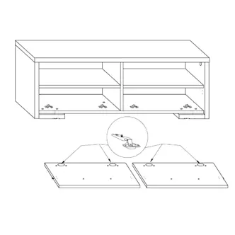 Televizní stolek PENONG, dub sonoma/bílý lesk