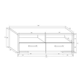 Televizní stolek PENONG, dub sonoma/dub sonoma tmavý