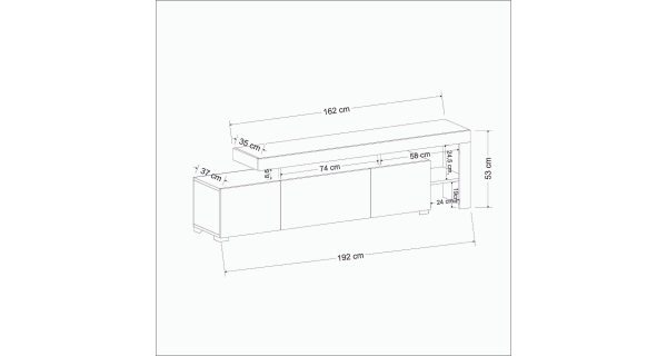 Televizní stolek POLMIR, bílá