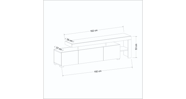Televizní stolek POLMIR, bílá