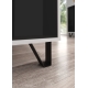 Televizní stolek PRUDHOE 140, bílá/černý lesk, 5 let záruka
