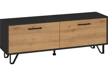 Televizní stolek PRUDHOE 140, černá/dub artisan