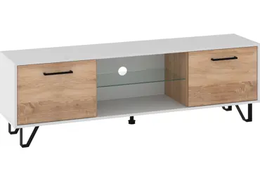 Televizní stolek PRUDHOE 160, bílá/dub sonoma