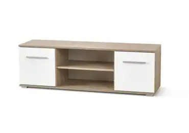 Televizní stolek RYDER, dub sonoma/bílý lesk