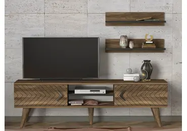 Televizní stolek s policemi CARDINAL, vlašský ořech