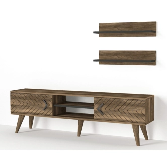 Televizní stolek s policemi CARDINAL, vlašský ořech