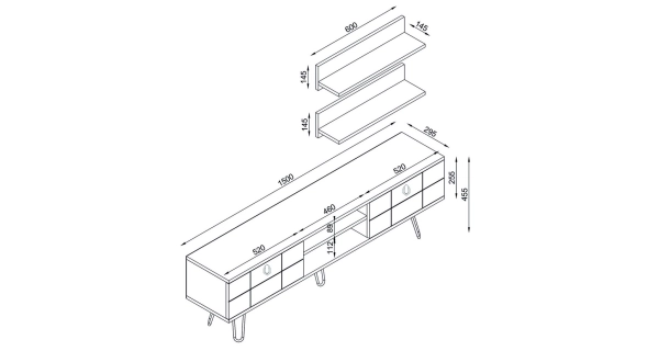 Televizní stolek s policemi OVIDIUS, sapphire