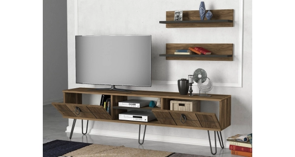 Televizní stolek s policemi OVIDIUS, vlašský ořech
