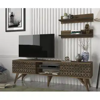 Televizní stolek s policemi TIMAH, vlašský ořech