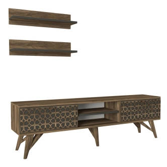 Televizní stolek s policemi TIMAH, vlašský ořech