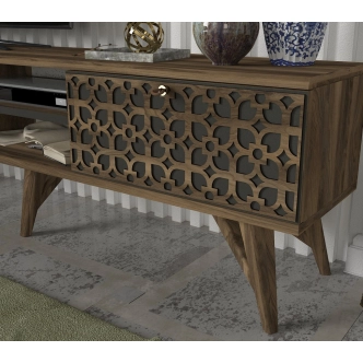 Televizní stolek s policemi TIMAH, vlašský ořech