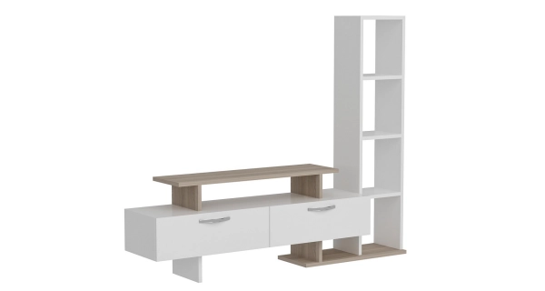 Televizní stolek s regálem ALVIN, bílá/cordoba