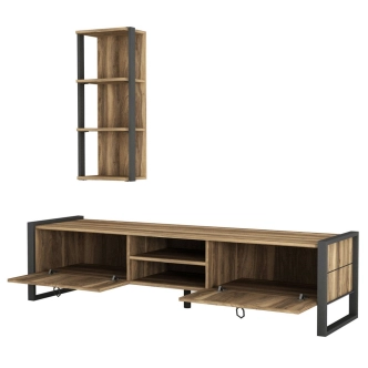 Televizní stolek s regálem BELLUNO, vlašský ořech