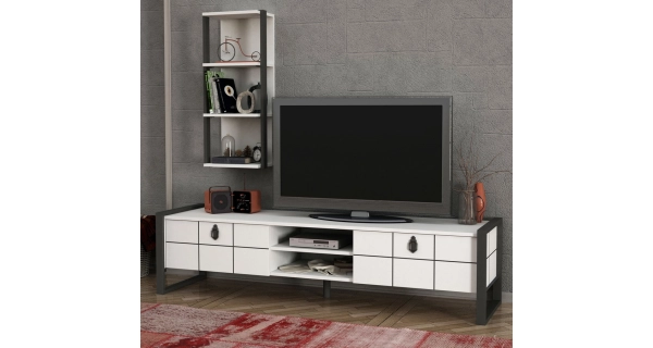 Televizní stolek s regálem BELLUNO, vlašský ořech