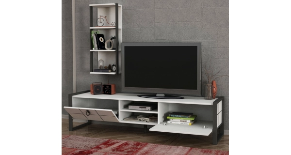 Televizní stolek s regálem BELLUNO, vlašský ořech