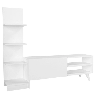 Televizní stolek s regálem ROSALYN, bílý
