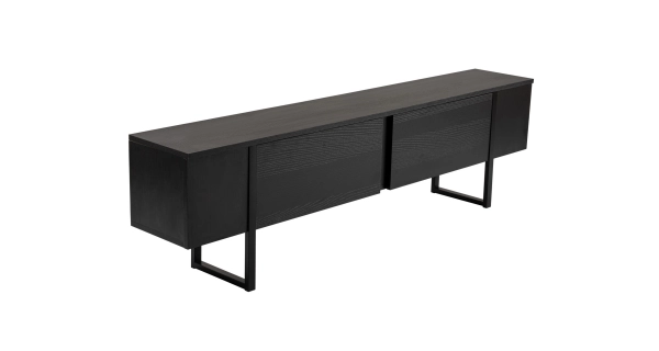 Televizní stolek SOLFIR, černé dřevo/černá