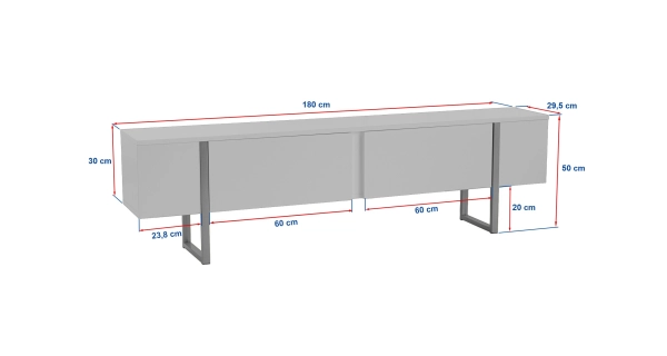 Televizní stolek SOLFIR, mramor/černá