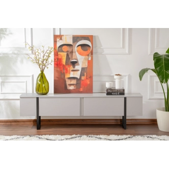 Televizní stolek SOLFIR, šedá/černá