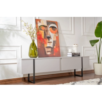 Televizní stolek SOLFIR, šedá/černá