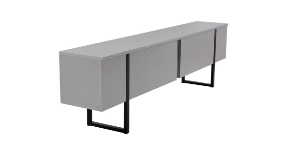 Televizní stolek SOLFIR, šedá/černá