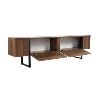 Televizní stolek SOLFIR, vlašský ořech/černá