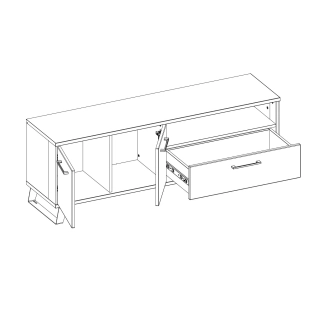 Televizní stolek SOMONI, dub artisan/černá