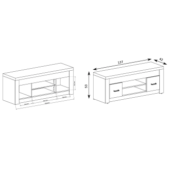 Televizní stolek SWED S9, jasan bílý