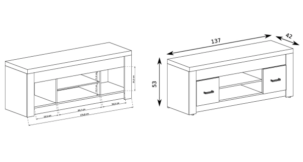 Televizní stolek SWED S9, jasan bílý