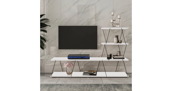 Televizní stolek TELRIS, bílá